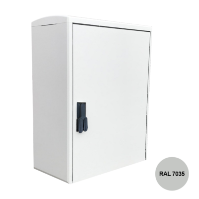 [MFQ-023-0106228] Buitenkast compleet 922x605x320 incl. voetpadsokkel, Sokkelvuller, dubbel slot, houten montageplaat