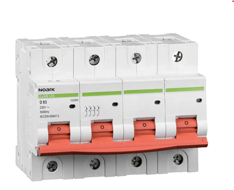 Noark installatieautomaat 3-fase, 4-polig 80A C-kar 15kA (Ex9B125 4P C80A) - 102851
