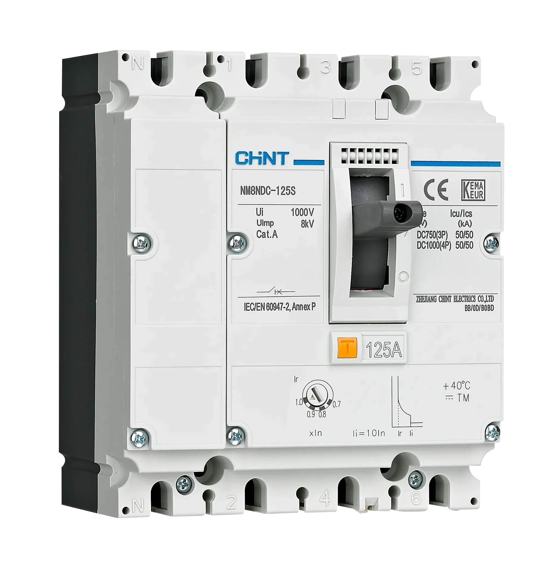 [MFQ-023-0106206] Chint installatieautomaat 3-fase, 4-polig 125A C-kar 50kA (NM8NDC-125S 4P C125) - 271810