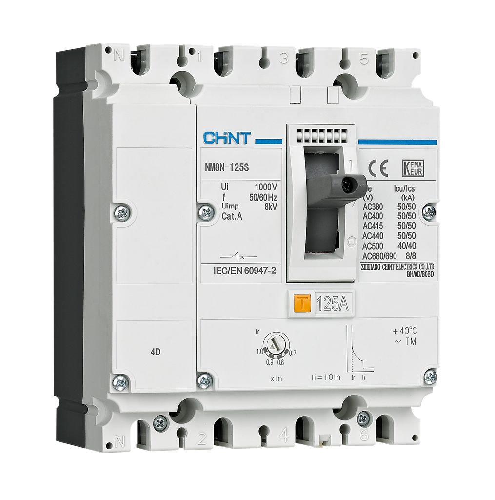 Chint Moulded Case aardlekschakelaar 3-fase, 4-polig 250A (NM8NL-250 4P RCD1 X) - 449990
