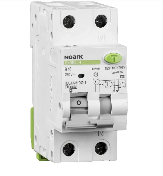 [MFQ-023-0106294] Noark aardlekautomaat 1-fase, 1-polig+nul 16A B-kar 30mA 10kA (Ex9BL-H 1P+N B16 A 30mA) - 107404