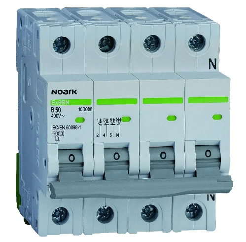 [MFQ-023-0106361] Noark installatieautomaat 3-fase, 3-polig+nul 10A B-kar 6kA (Ex9BN 3PN B10) - 100066