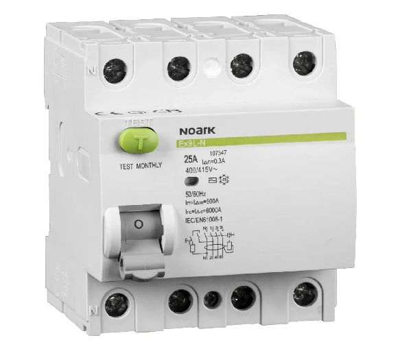 [MFQ-023-0106384] Noark aardlekschakelaar 3-fase, 4-polig 40A 300mA Type A 6kA (Ex9L-N 4P 40A A 300mA) - 108370
