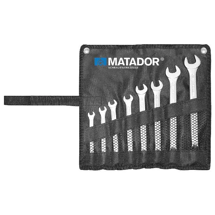 [MFQ-023-0106497] Matador Dubbele Steeksleutelset 6x7-20x22mm in roltas, 8-delig