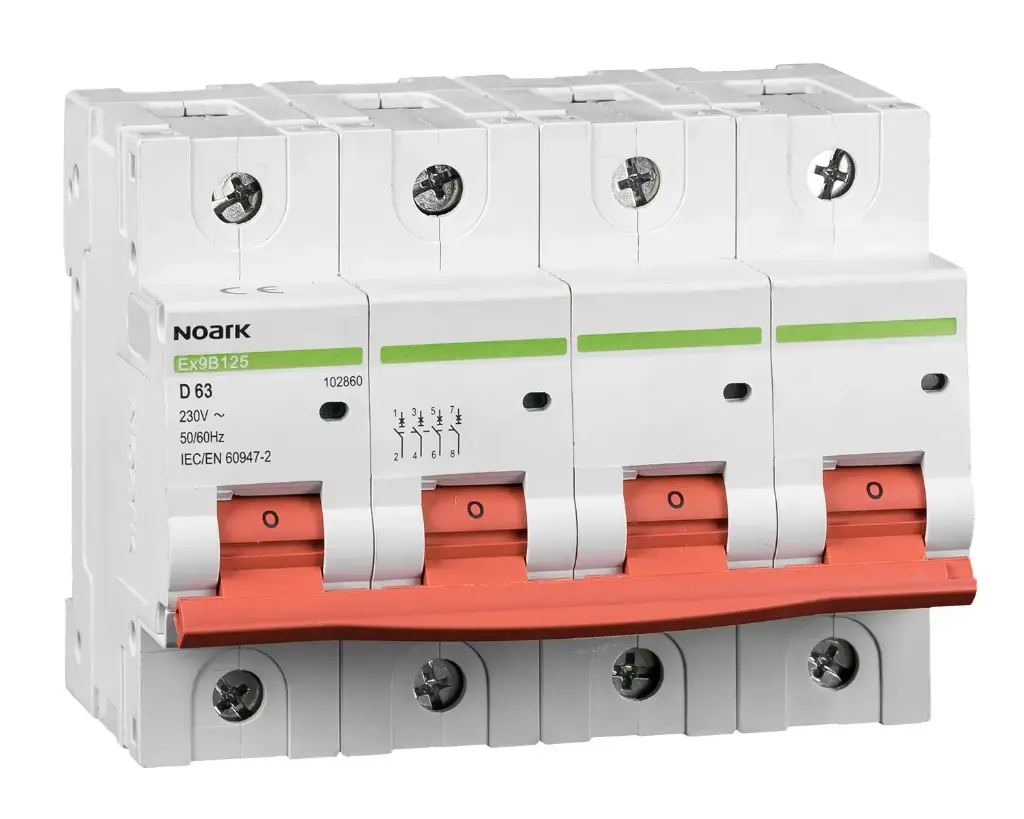 [MFQ-023-0106551] Noark installatieautomaat 3-fase, 3-polig+nul 80A C-kar 15kA (Ex9B125 3PN C80A) - 102821