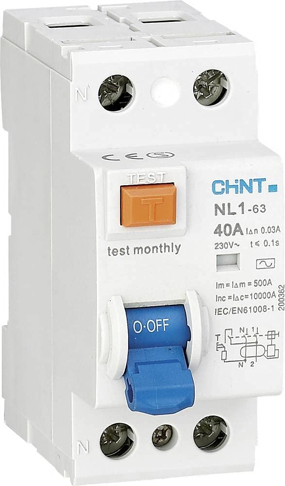 Chint aardlekschakelaar 1-fase, 1-polig+nul 63A 300mA Type A 10kA DBAX (NL1-63 1PN 63A 300mA A 10kA DBAX) - 527473