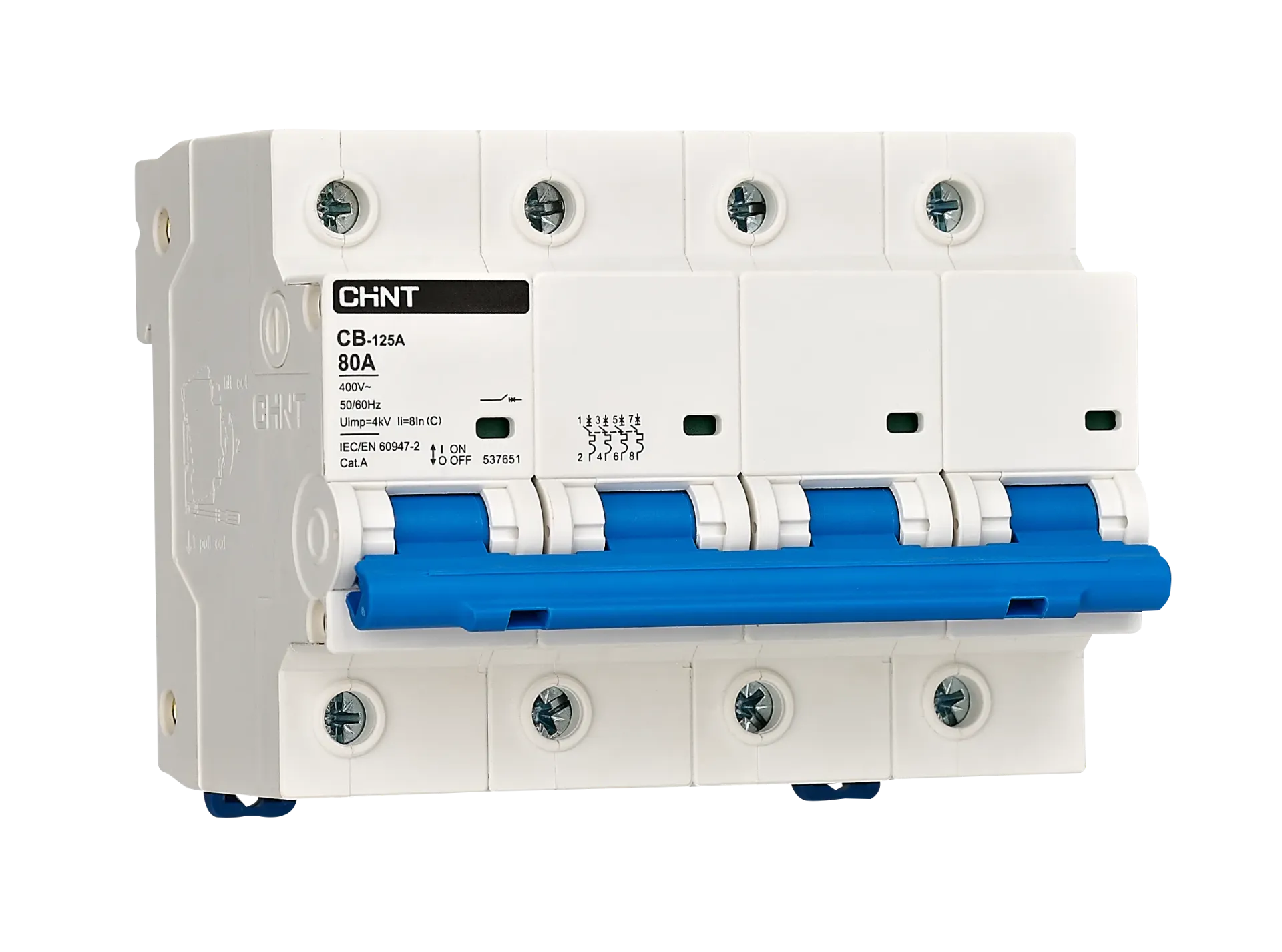 Chint Moulded Case installatieautomaat MCCB 3-fase, 4-polig 125A (G CB-125A 4P 125A 8In(R) - 537649