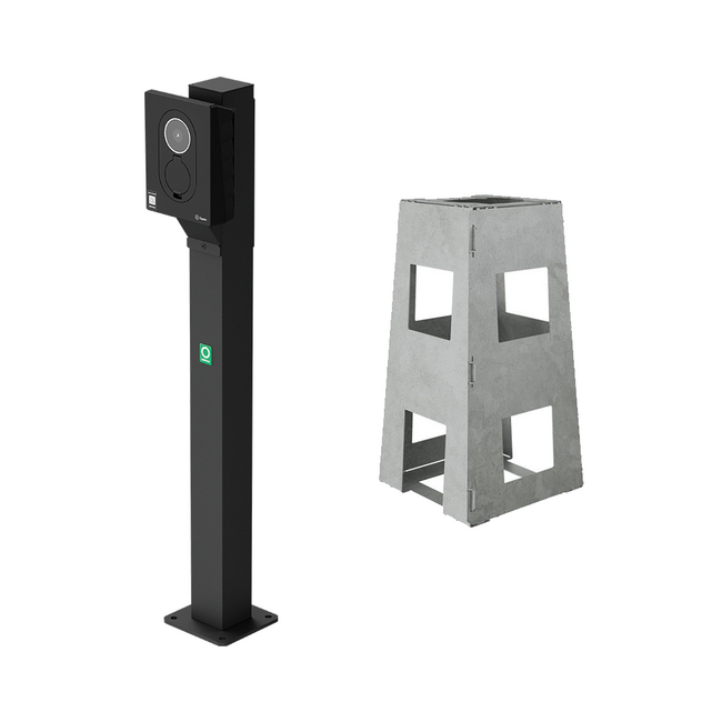 Onepole Lite Montagepaal Single Compleet voor 1x Zaptec Go & Go 2