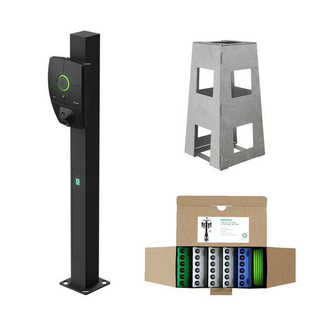 Onepole Montagepaal Compleet voor 1x Zaptec Pro
