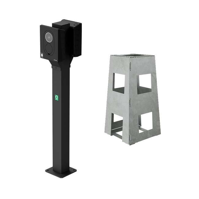 Onepole Lite Montagepaal Twin Compleet voor 2x Zaptec Go & Go 2