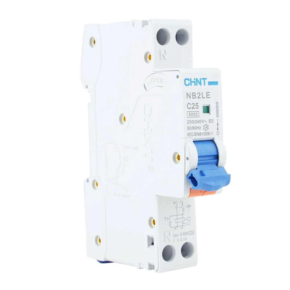 [MFQ-023-0105133] Chint aardlekautomaat 1-fase, 1-polig+nul 25A C-kar 30mA 6kA type A (NB2LE 1PN C25) - 689009