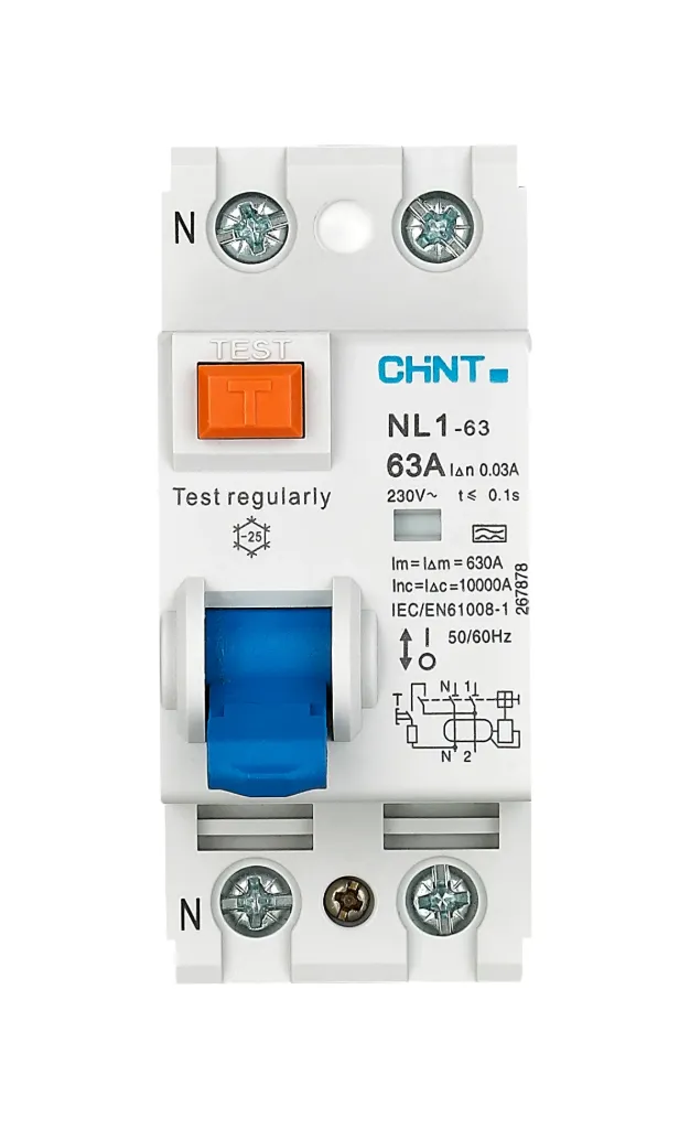 [MFQ-023-0105174] Chint aardlekschakelaar 1-fase, 1-polig+nul 63A 30mA Type A 6kA (RCCB NL1-63 1PN 63A 30mA) - 200211