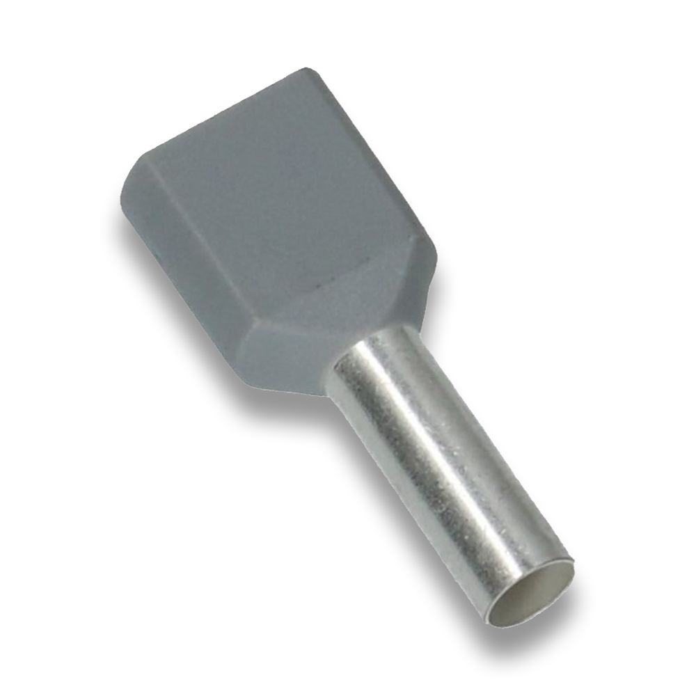 Adereindhuls 4mm², 12mm hulslengte, twin, per 100 stuks