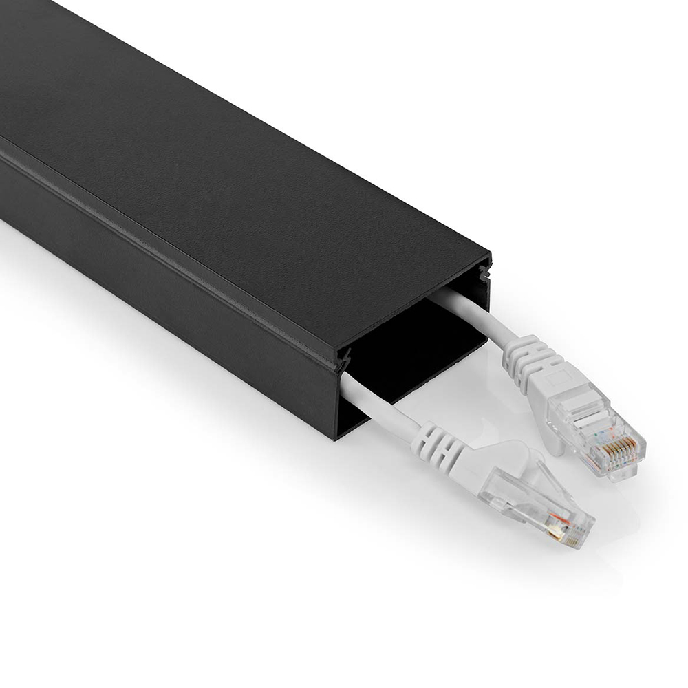 [MFQ-023-0105594] Kabelgootbuis zwart 25mm aluminium 1110mm (per stuk)