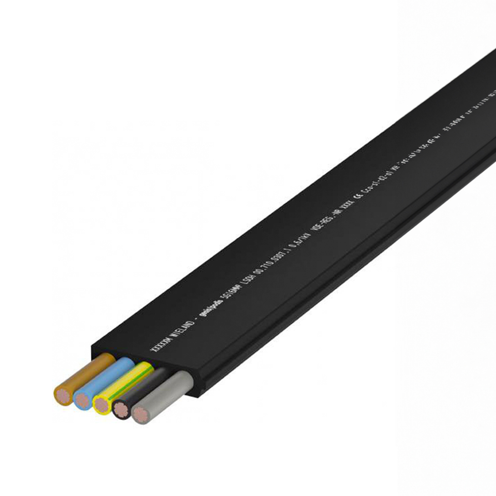 Vlakbandkabel 5G16 mm² zwart (per meter) eWall laadinfra kabel