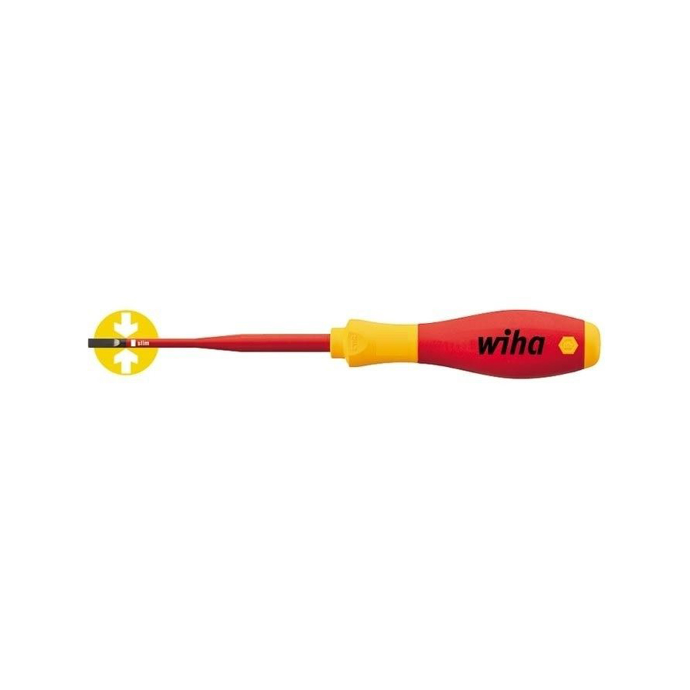 [MFQ-023-0105629] WIHA Sleufschroevendraaier SoftFinish Electric slimFix 1000V 320N 0,4x2,0x60
